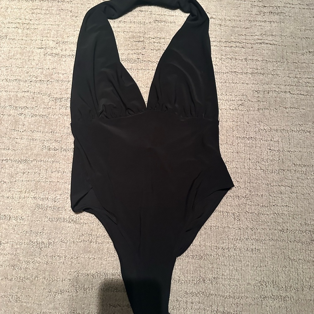 Forever 21 Classic Black Halter Bodysuit
